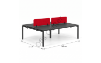 Haks Mini Dörtlü Çalışma Masası | Modern 4 Kişilik Workstation Çözümü
